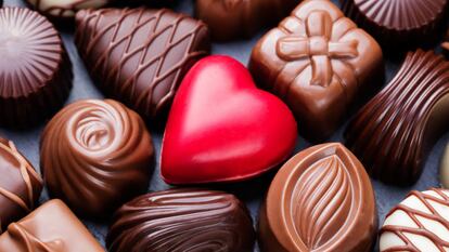 Bombones de chocolate para el día de San Valentín