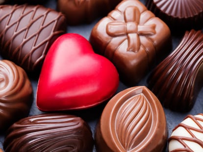 Bombones de chocolate para el día de San Valentín