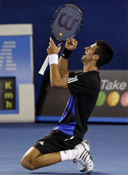 Djokovic  celebra el triunfo