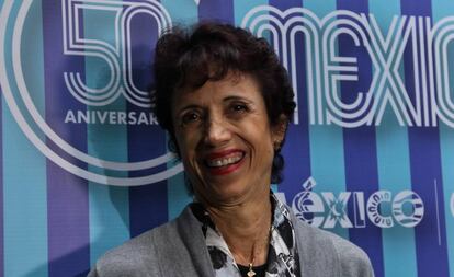 La exatleta Enriqueta Basilio el año pasado durante una conferencia de prensa por la conmemoración de los 50 años de los Juegos Olímpicos México 68.