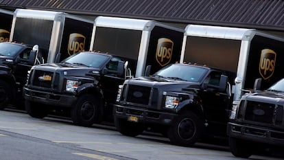 Camiones de reparto de United Parcel Service (UPS) en Brooklyn (Nueva York), en una imagen de archivo.