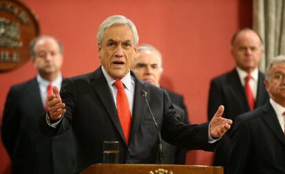 Sebastián Piñera en el Palacio de La Moneda, el pasado jueves.