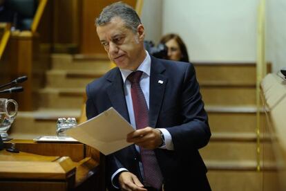 Iñigo Urkullu, en el pleno de control del Parlamento.