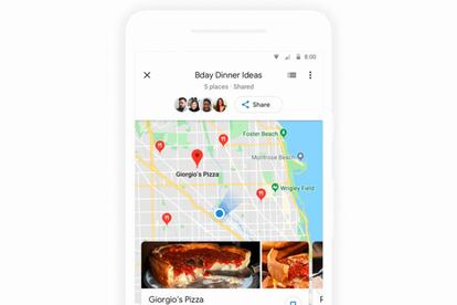 Google Maps nos permitirá compartir la selección de lugares para un evento con grupos