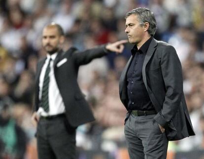 Los entrenadores Pep Guardiola y Jos&eacute; Mourinho