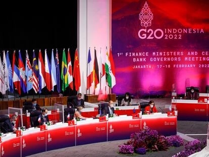 Reunión de ministros de Finanzas y gobernadores de bancos centrales en Yakarta (Indonesia) este jueves.