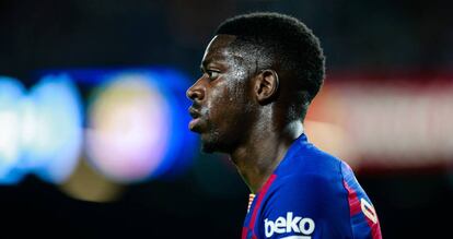 Dembélé, frente al Villarreal.