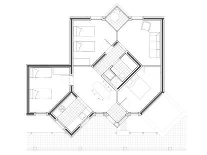 Planta tipus dels habitatges de l’extrem oest de l’illa de Les Glòries