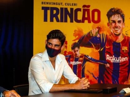 Francisco Trincao, presentado como nuevo jugador del FC Barcelona.
