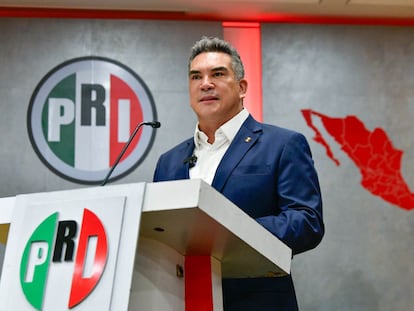 Alejandro Moreno en la sede del Partido Revolucionario Institucional, en julio de 2024.
