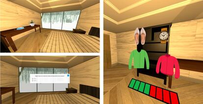 Escenario virtual de un dormitorio para entrenamiento de habilidades cognitivas y de lenguaje en enfermos de Alzheimer, creado por estudiantes de segundo curso de Técnico Superior de Mantenimiento Electrónico del CIFP Río Tormes de Salamanca.