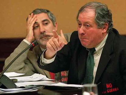 Gaspar Llamazares y Felipe Alcaraz, en el Congreso en 2003.