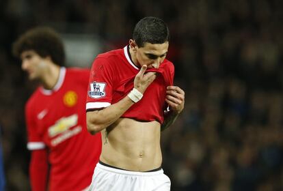 Di María, tras ser expulsado contra el Arsenal.