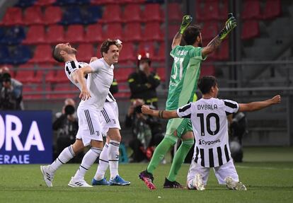 Los jugadores de la Juventus celebran la clasificación para la Champions en la última jornada.