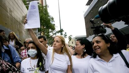 Lilian Tintori, em um protesto nesta semana.