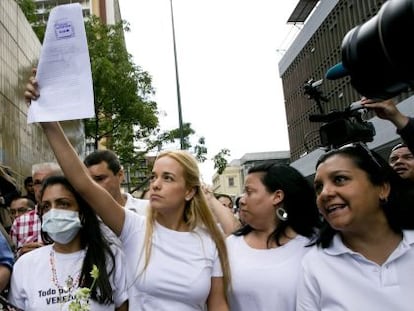 Lilian Tintori, em um protesto nesta semana.