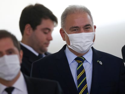 O ministro da Saúde, Marcelo Queiroga, participa de cerimônia no Palácio do Planalto em 2 de setembro.