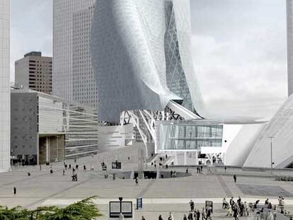 La torre Faro de París, según el proyecto de Mayne.