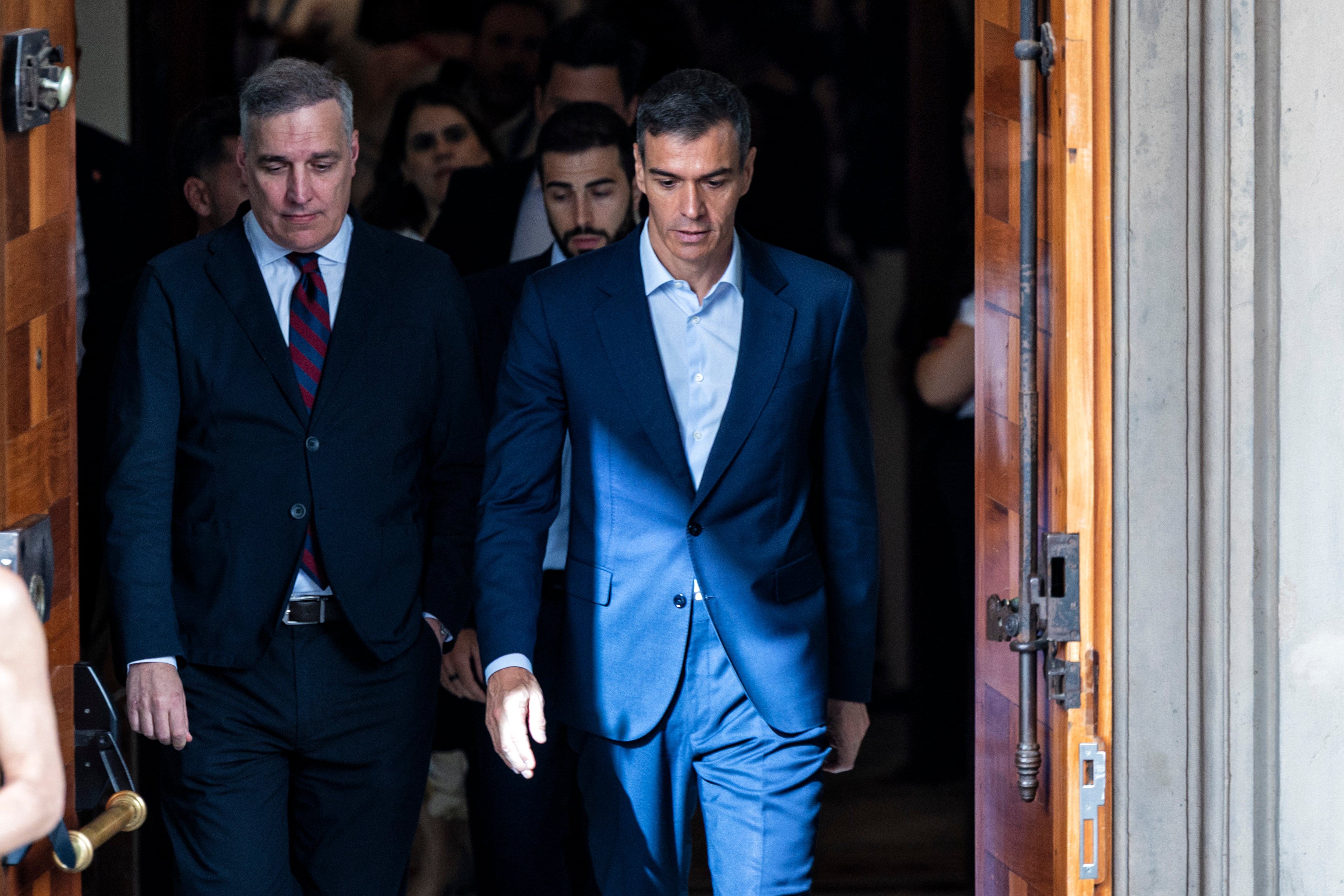 Pedro Sánchez, a su salida del Congreso el 17 de junio. 