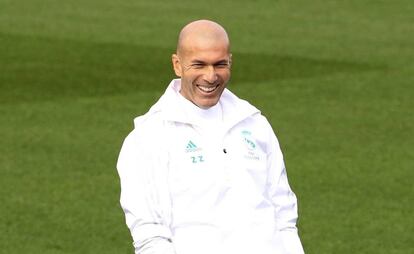 Zidane durante el entrenamiento.