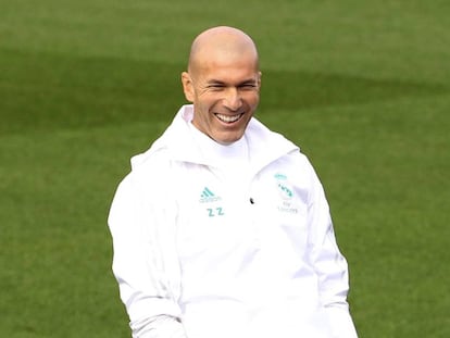 Zidane durante el entrenamiento.
