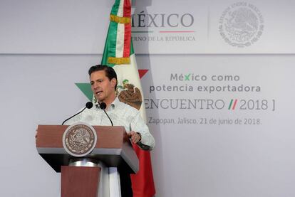 Peña Nieto durante un evento este 21 de junio en Jalisco.