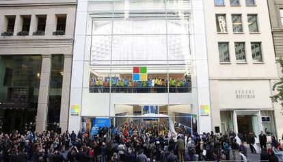 Celebración de la apertura de la tienda de Microsoft en Nueva York.