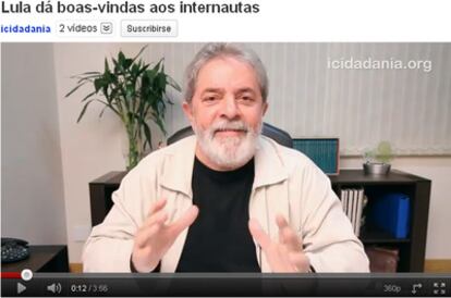 El expresidente brasileño, Luiz Inácio Lula da Silva, en un vídeo grabado para compartir con los internautas