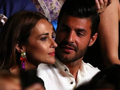 Paula Echevarria y Miguel Torres en el concierto de Luis Miguel en el Festival Starlite de Marbella, el 11 de julio de 2018.