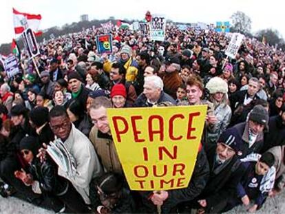 La manifestación de Londres, la mayor celebrada en la ciudad desde la guerra de Vietnam, ha reunido a más de medio millón de personas.