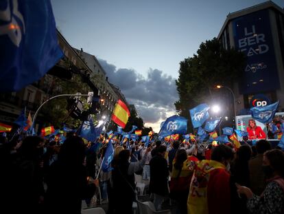 Ambiente en la calle de Génova durante las elecciones autonómicas a la Comunidad de Madrid el pasado 4 de mayo.
