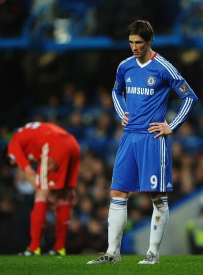 Torres, durante el partido frente al Liverpool