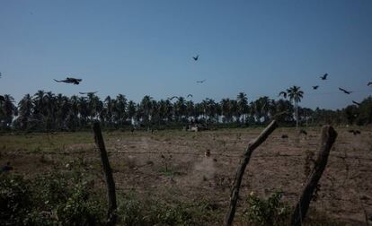 El poblado mexicano de Santa Rosa (Tecomán), donde se han encontrado 49 fosas clandestinas.