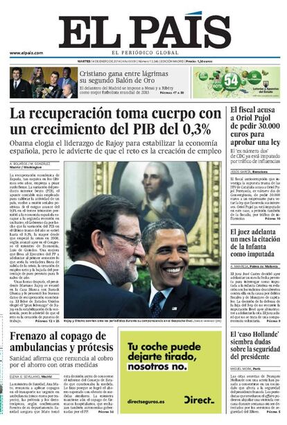 El crecimiento del PIB en el último trimestre de 2013 hizo posible que pudiera hablarse de recuperación de la economía española y que se atisbara un cambio de escenario económico que se tradujera en una futura reducción del paro.<p> <b>Noticia</b>: <a href="http://economia.elpais.com/economia/2014/01/13/actualidad/1389629395_999551.html" target="blank">La recuperación toma cuerpo con un avance del 0,3% al cierre de 2013</a>