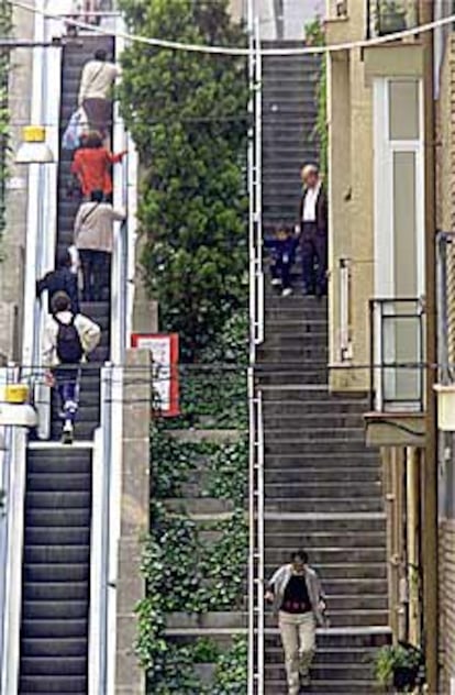 Las escaleras de la Baixada de la Glòria, en Barcelona.