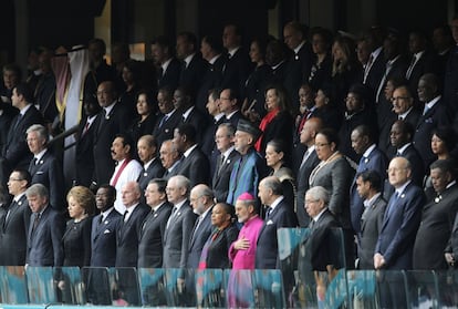 Palco de autoridades durante el homenaje al presidente Nelson Mandela.