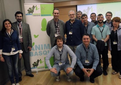 Miembros de algunas de las productoras que ayer presentaron sus proyectos en Animabasque