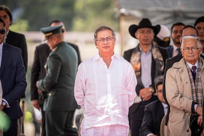 El presidente de Colombia, Gustavo Petro, durante el desfile del Día de la Independencia en Bogotá, el 20 de julio de 2024.