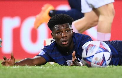 Aurélien Tchouaméni, durante el Austria-Francia del viernes en Viena.