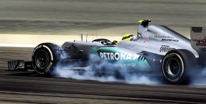 Rosberg, durante la primera sesión de entrenamientos libres del GP de Baréin.