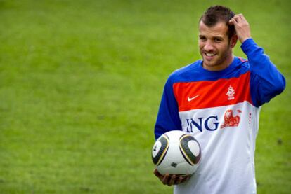 Rafael Van der Vaart durante un entrenamiento de Holanda en el Mundial de 2010