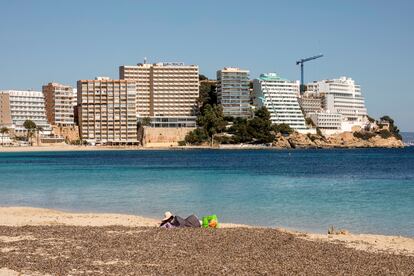 Hoteles junto a la playa en Magaluf (Mallorca).