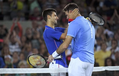 Djokovic y Del Potro, al final del partido.