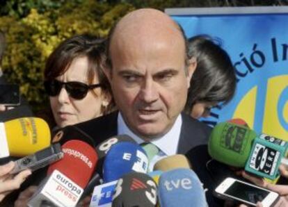 Luis de Guindos, ayer en S'Agaró.