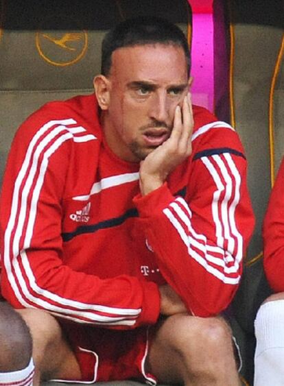 Ribéry, en el banquillo del Bayern Múnich.
