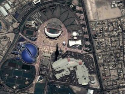 La Ciudad del Deporte en Doha (Qatar) vista desde el sat&eacute;lite Deimos-2.