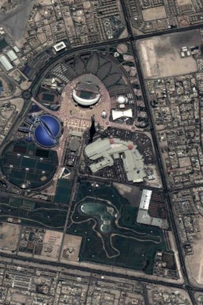 La Ciudad del Deporte en Doha (Qatar) vista desde el satélite Deimos-2.