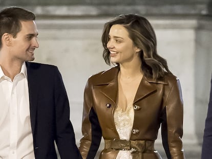 Evan Spiegel y Miranda Kerr, el pasado abril en París.