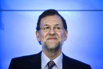 El presidente del Gobierno y del PP, Mariano Rajoy, al inicio del Comité Ejecutivo Nacional del partido.