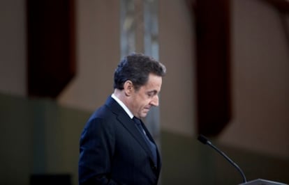 El presidente Sarkozy, este fin de semana en un discurso.